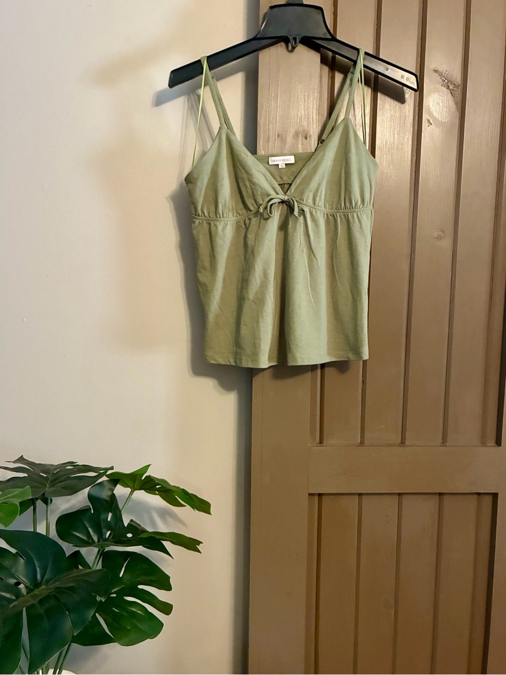 Sage Green Tie-Front Tank Top